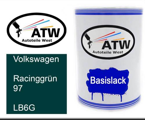 Volkswagen, Racinggrün 97, LB6G: 500ml Lackdose, von ATW Autoteile West.